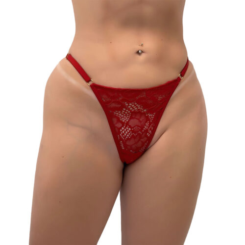 HL589-M-Vermelho_1 Calcinha Me Fode Fio Dental com Renda e Pingente Hot Love
