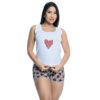 HL602-P-Onca_1 Pijama Feminino Shorts e Regata Estampado Hot Love
