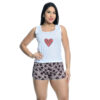 HL602-P-Onca_2 Pijama Feminino Shorts e Regata Estampado Hot Love