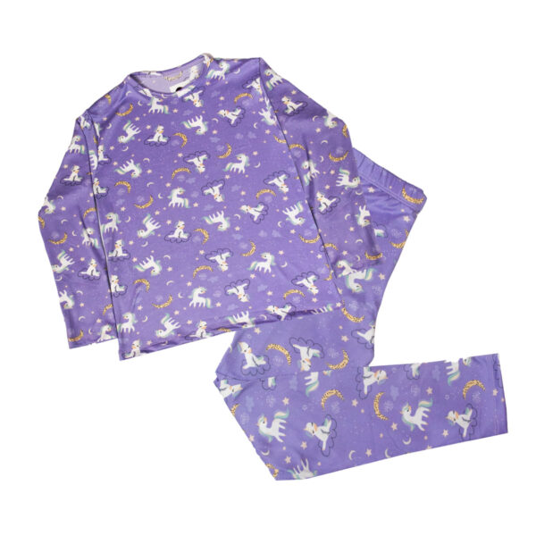 HL605-M-Lilas_1 Pijama Longo Infantil Feminino Estampado Hot Love