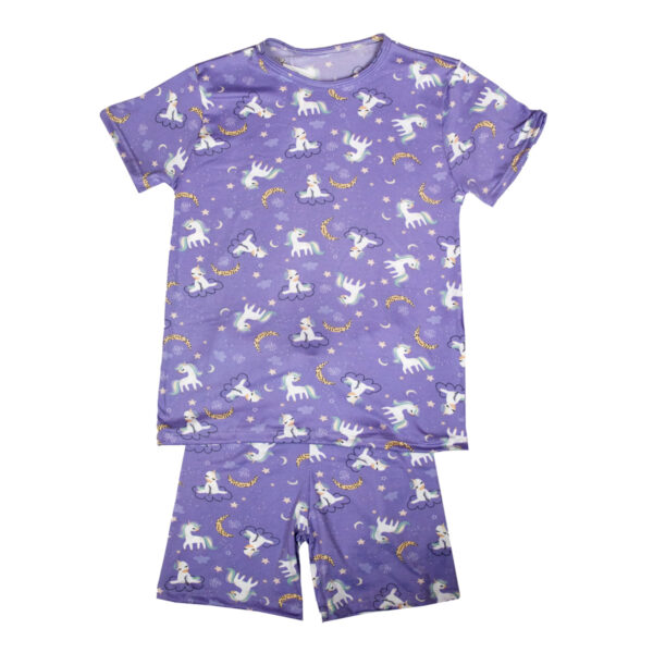 HL606-M-Lilas_1 Pijama Curto Infantil Feminino Estampado Hot Love