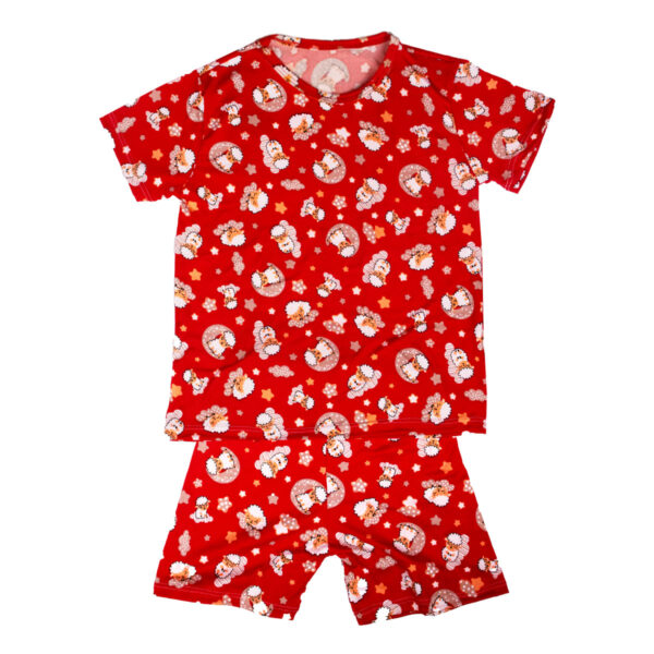 HL606-P-Marsala_1 Pijama Curto Infantil Feminino Estampado Hot Love