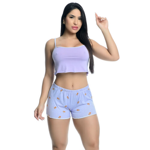 HL608-P-Lilas_1.jpg Pijama Shorts e Cropped Estampado Hot Love đ„