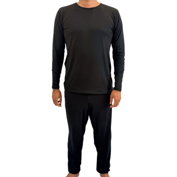 HL620-M-Preto_1 Pijama Adulto Manga Longa e Calça Masculino Hot Love