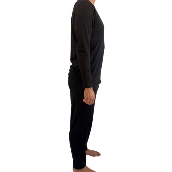 HL620-P-Preto_2 Pijama Adulto Manga Longa e Calça Masculino Hot Love