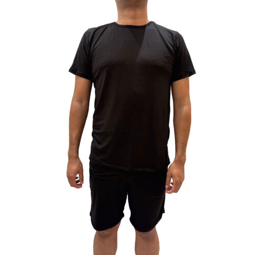 HL621-P-Preto_1 Pijama Adulto Manga Curta e Shorts Masculino Hot Love
