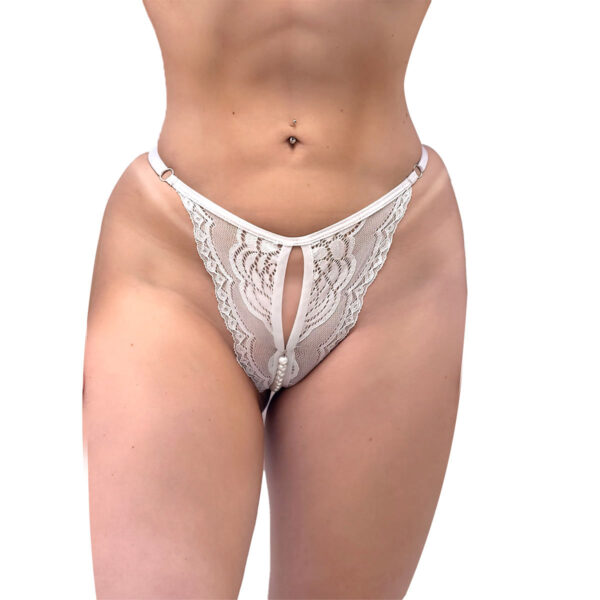 Calcinha Tailandesa Rendada com Perolas e Laço Hot Love