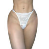 HL631-U-Branco_1 Calcinha PersonalizĂĄvel Rendada Me Chupa Fio Dental com Abertura Hot Love