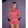 HL719-M-Vermelho_1.jpg Pijama Estampado com Camiseta de Manga Curta e Shorts Hot Love