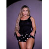 HL730-M-Preto_1 Pijama com Regata e Shortinho Estampado Hot Love