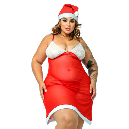 HL750-U-Vermelho_1 Camisola Mamãe Noel Plus Size Hot Love