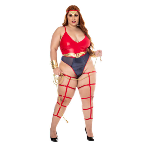 HNP021-U_1 Fantasia Mulher Maravilha Plus Size Linha Heroínas Hot Flowers