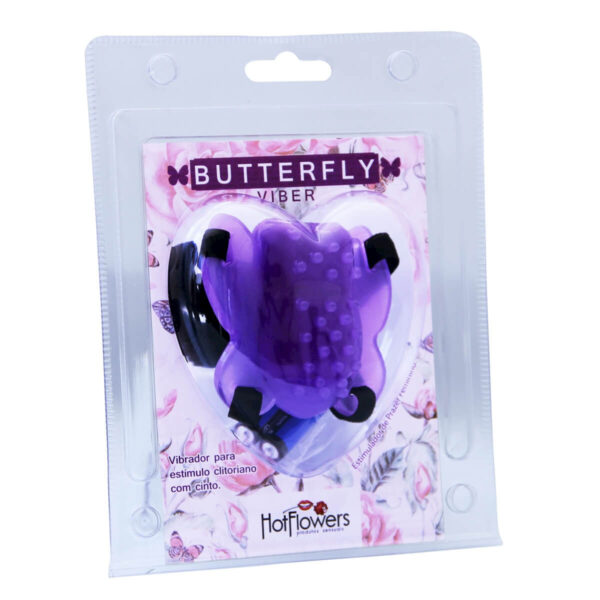 HZ627_1 Butterfly Viber Vibrador para Estímulo Clitoriano com Cinta Hot Flowers