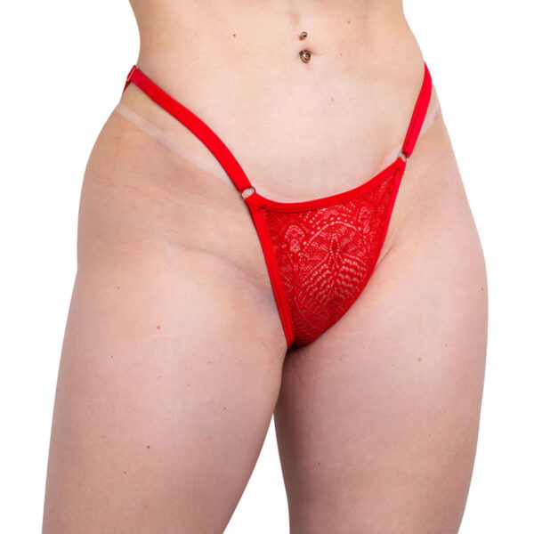 Hl523-Vermelho_1 Calcinha Fio Rendada com Ajuste Lateral Hot Love