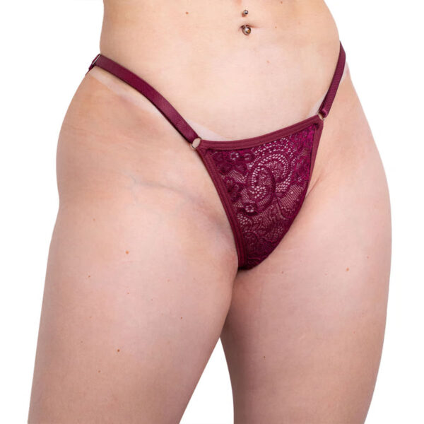 Hl523-Vinho_1 Calcinha Fio Rendada com Ajuste Lateral Hot Love