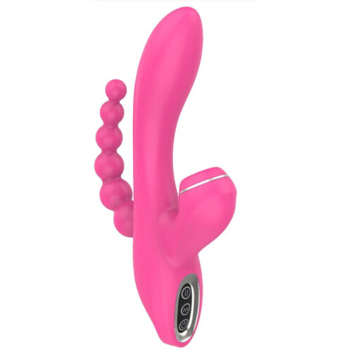 IM0225-Rosa_1 Abel Vibrador com Tripla Estimulação com 7 Modos de Vibração e 2 de Sucção Intt