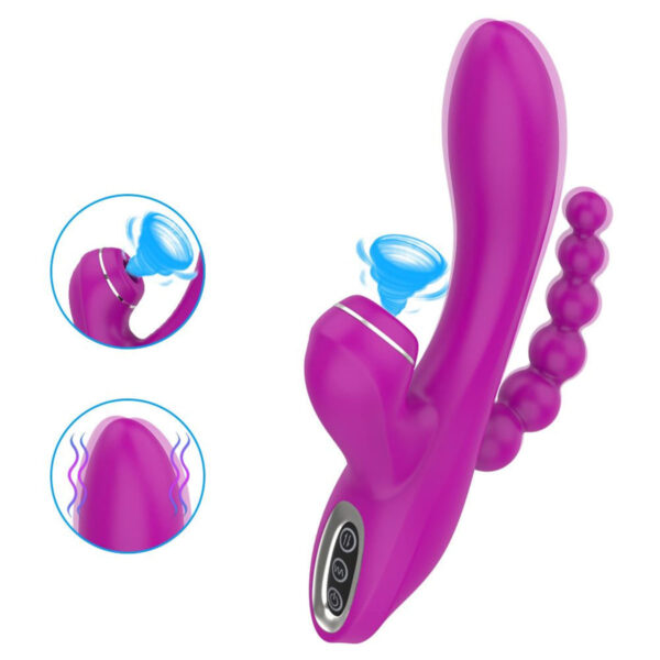 Abel Vibrador com Tripla Estimulação com 7 Modos de Vibração e 2 de Sucção Intt