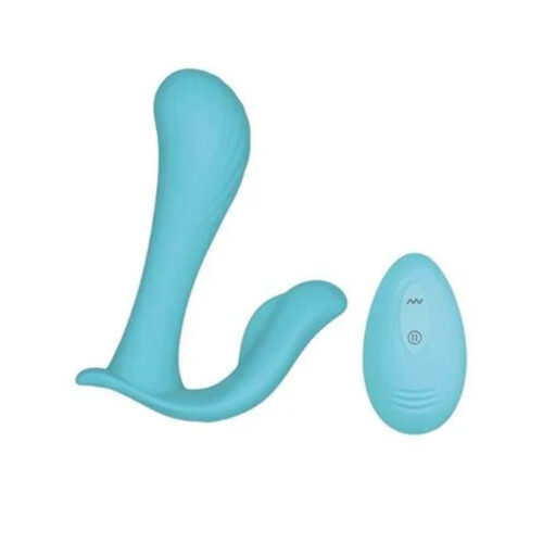 IM0423-Azul_1 Heaven Vibrador de Dupla Estimulação com 10 Modos Linha Wellness Intt