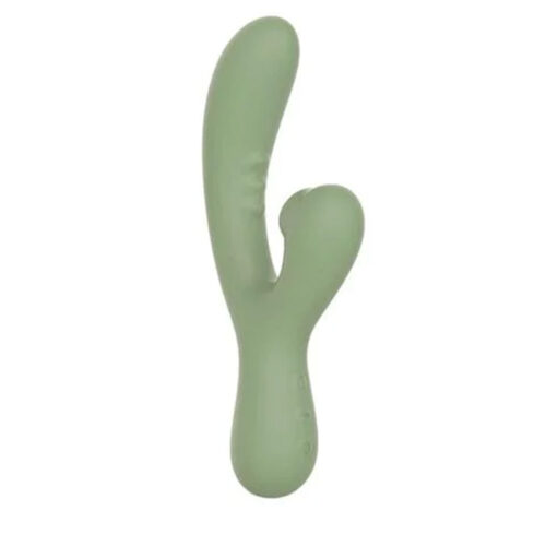 IM0428-Verde_1 Oasis Vibrador Ponto G com Estimulador Clitoriano e 10 Modos de Vibração Linha Wellness Intt