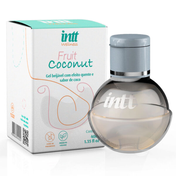 IN0502-Coco_1 Fruit Coconut Gel Beijável com Efeito Quente 40g Intt Wellness