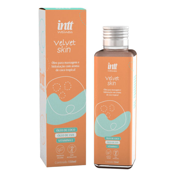 IN0512_1 Velvet Skin Óleo para Massagem Corporal de Coco Tropical 130ml Intt Wellness