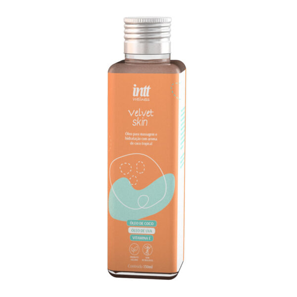 IN0512_2 Velvet Skin Óleo para Massagem Corporal de Coco Tropical 130ml Intt Wellness