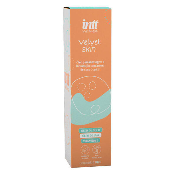 IN0512_3 Velvet Skin Óleo para Massagem Corporal de Coco Tropical 130ml Intt Wellness