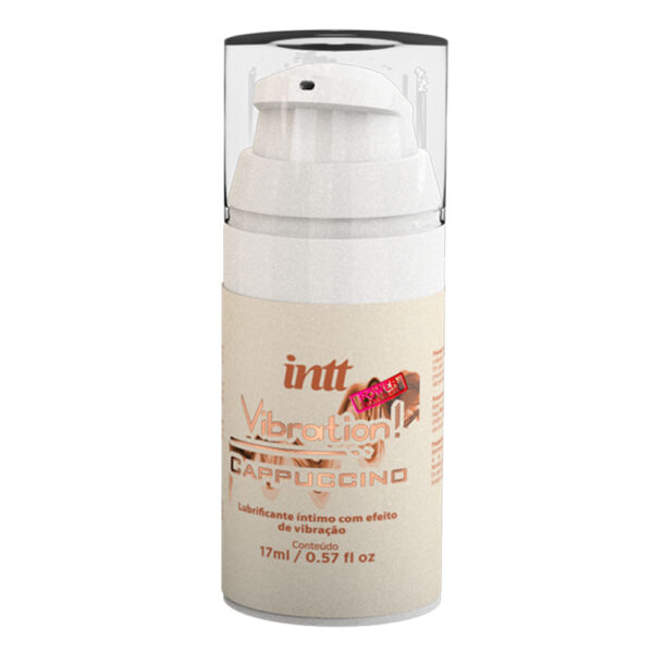 IN0527-Cappuccino_1 Vibration Gel Excitante Que Vibra Power Extra Forte Sabor Cappuccino 17ml Intt