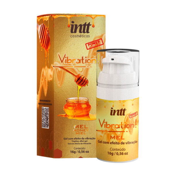 IN0679_3 Vibration Gel Excitante que Vibra Power Sabor Mel 17ml Intt