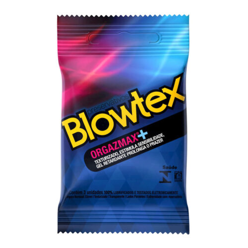 IORGAZ_1 Preservativo Orgazmax Texturizado Sensível e Retardante com 3 unidades Blowtex