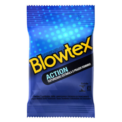 ISAC_1 Preservativos Lubrificados Action Texturizado Estimula o Prazer Feminino 3und Blowtex