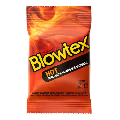 Preservativo Hot com Lubrificante que Esquenta com 3 unidades Blowtex