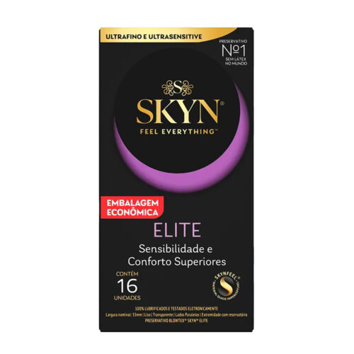 ISKYNELITEC16_1 Skyn Original Elite Preservativo Lubrificado sem Látex Ultrafino e Ultrasensitive com 16 unidades Bl
