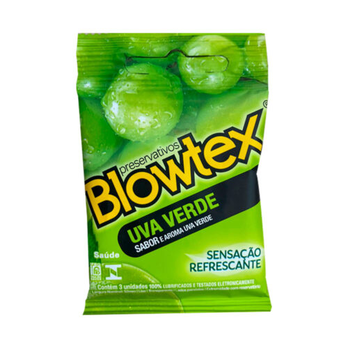 Preservativos Sabor e Aroma Uva Verde Sensação Refrescante 3 Unidades Blowtex