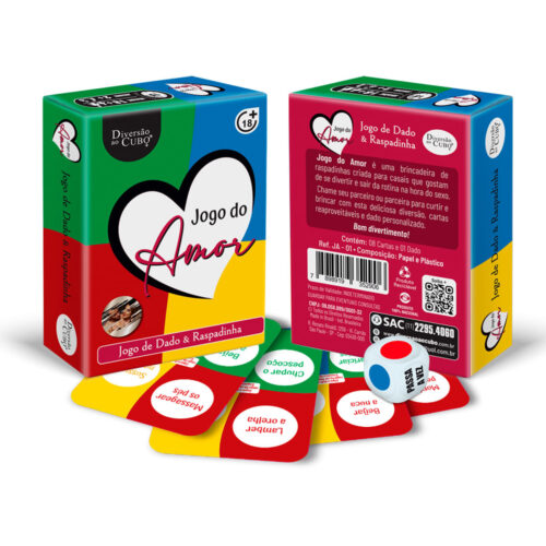 JA-01_1 Jogo do Amor Dado e Raspadinha Reutilizável Diversão ao Cubo