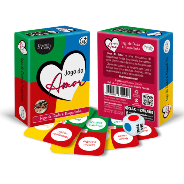 JA-01_1 Jogo do Amor Dado e Raspadinha Reutilizável Diversão ao Cubo
