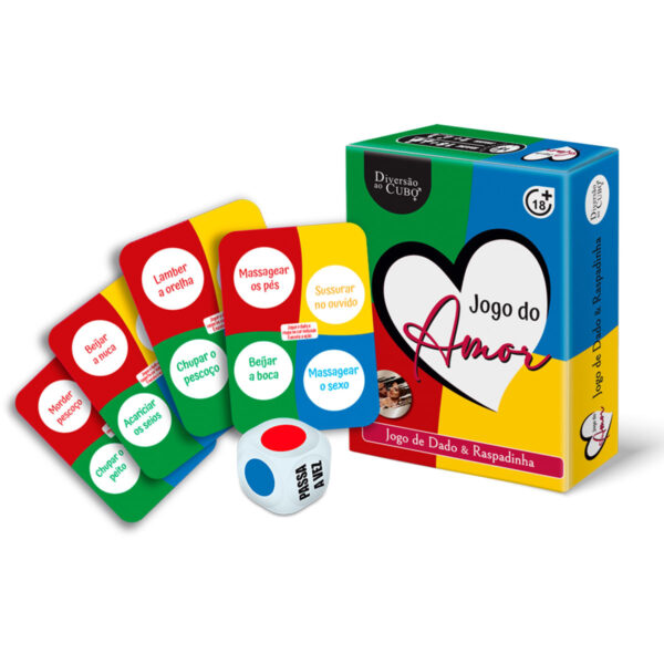JA-01_2 Jogo do Amor Dado e Raspadinha Reutilizável Diversão ao Cubo