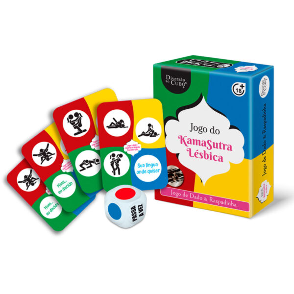 JKL-01_2 Jogo de Dado e Raspadinha Kama Sutra Lésbica Diversão ao Cubo