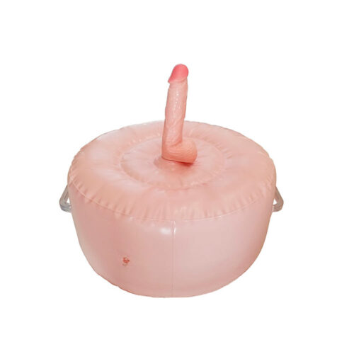 JYDS-001-Bege_1 Puff Inflável com Prótese e Controle Remoto com 10 Modos de Vibração 3R Import