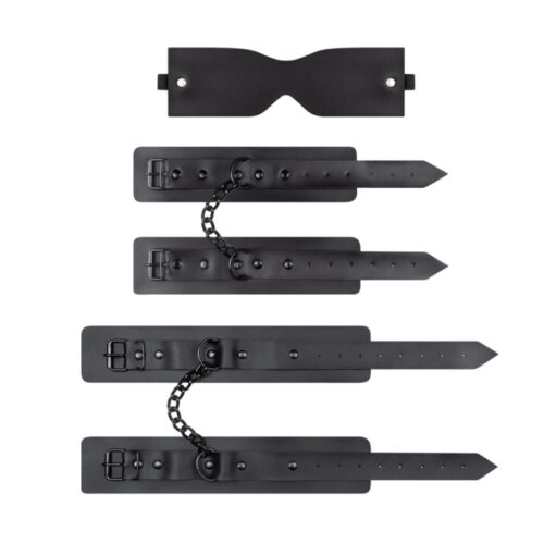 K100-Preto_1 Kit Black com Algema, Tornozeleira e Venda Pau Brasil