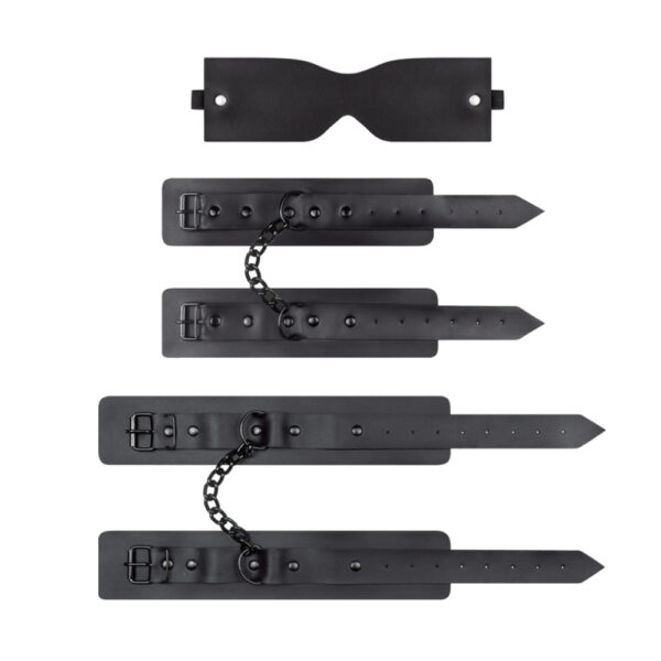 K100-Preto_1 Kit Black com Algema, Tornozeleira e Venda Pau Brasil
