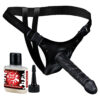 K157-Preto_1 Kit Cinta Prótese Pele Ejaculadora + Slip Hot 16,5 x 3,6 cm Pau Brasil