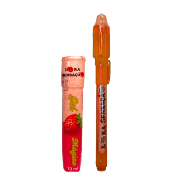 K2-Morango_1 Kit Gel Mágico Comestível com Caneta de Tinta Invisível Loka Sensação