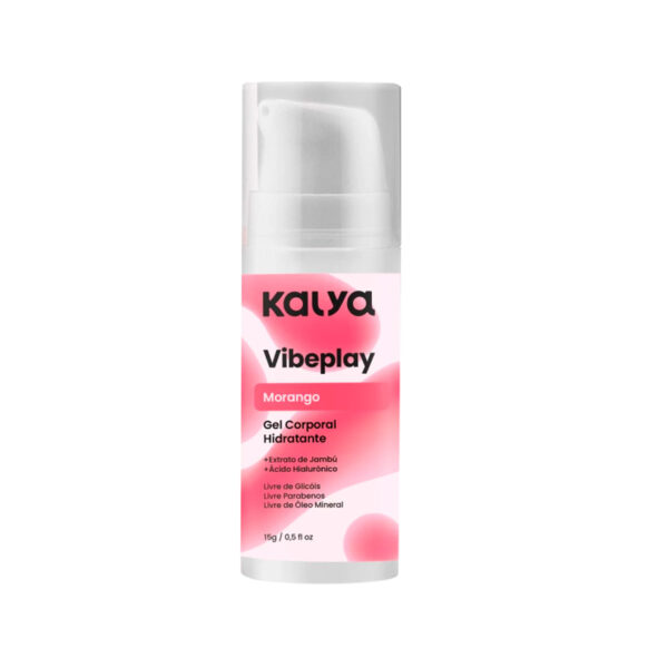 KAL1078-Morango_1 Vibeplay Gel Corporal Hidratante com Efeito de Vibração 15g Kalya