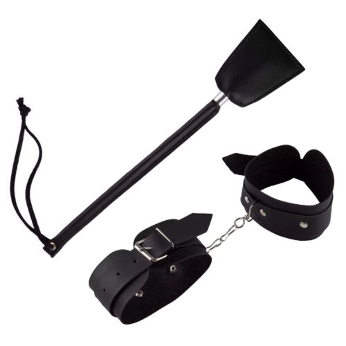KCSP06-Preto_1 Kit Sensual Algema e Chibata Brasil Fetiche