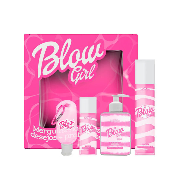 KITBLOW_1 Kit Virilha Cheirosa com 3 Itens Blow Girl Gel Body Splash Perfume e Chaveiro