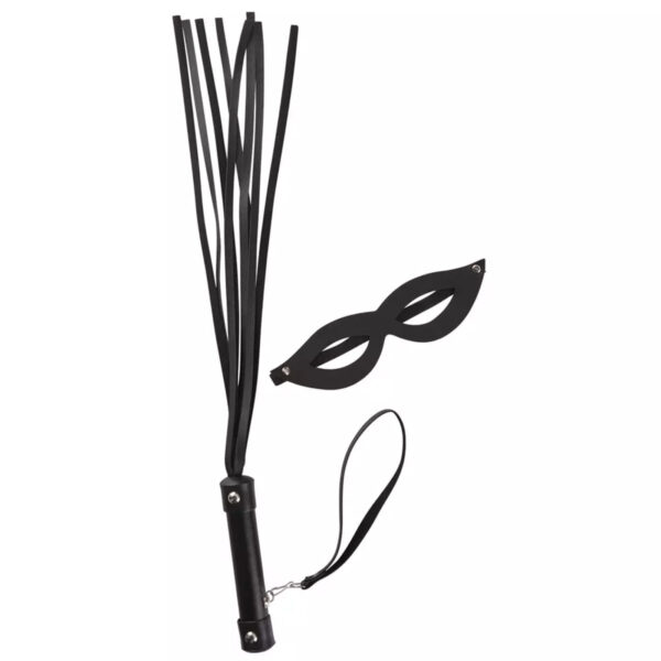 KLMP68-Preto_1 Kit Chicote Luxo com Máscara Brasil Fetiche