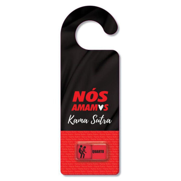 KS03_1 Aviso de Porta Kama Sutra Hetéro com Dados Erótico Êxtase