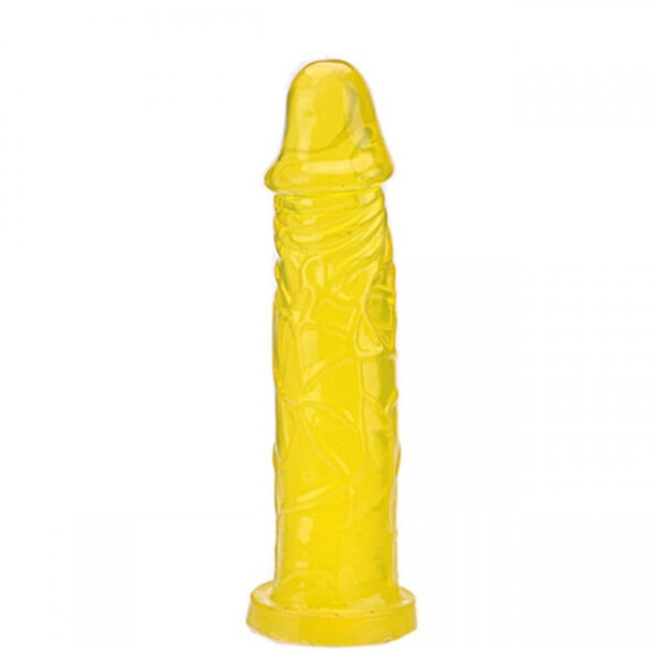 KT124-Amarelo_1 Prótese Maciça com Veias 17,5X3,8cm Ktoy - Sevensexshop