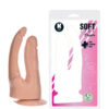 KT248-Bege_1 Pênis Realístico Duplo Com Ventosa 18cm e 17 cm Soft Line K import